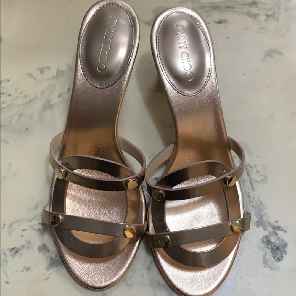 Jimmy Choo metallic rose gold Sandals